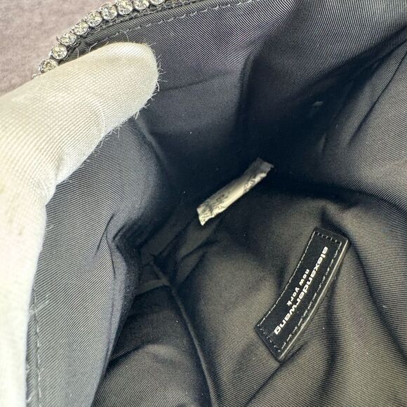 Alexander Wang Mesh Quilted Heiress Black Rhinestone Mini Tote Bag - Picture 10 of 13